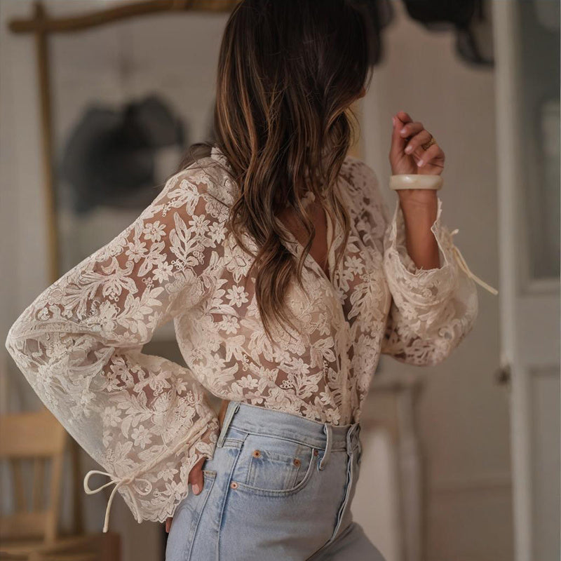 Chemisier Bohème Chic en Dentelle