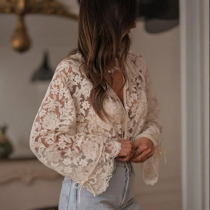 Chemisier Bohème Chic en Dentelle